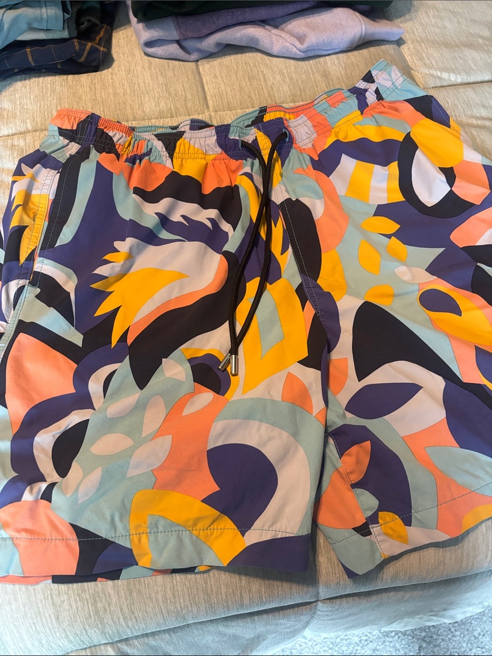 Express Abstract Print Swim Shorts